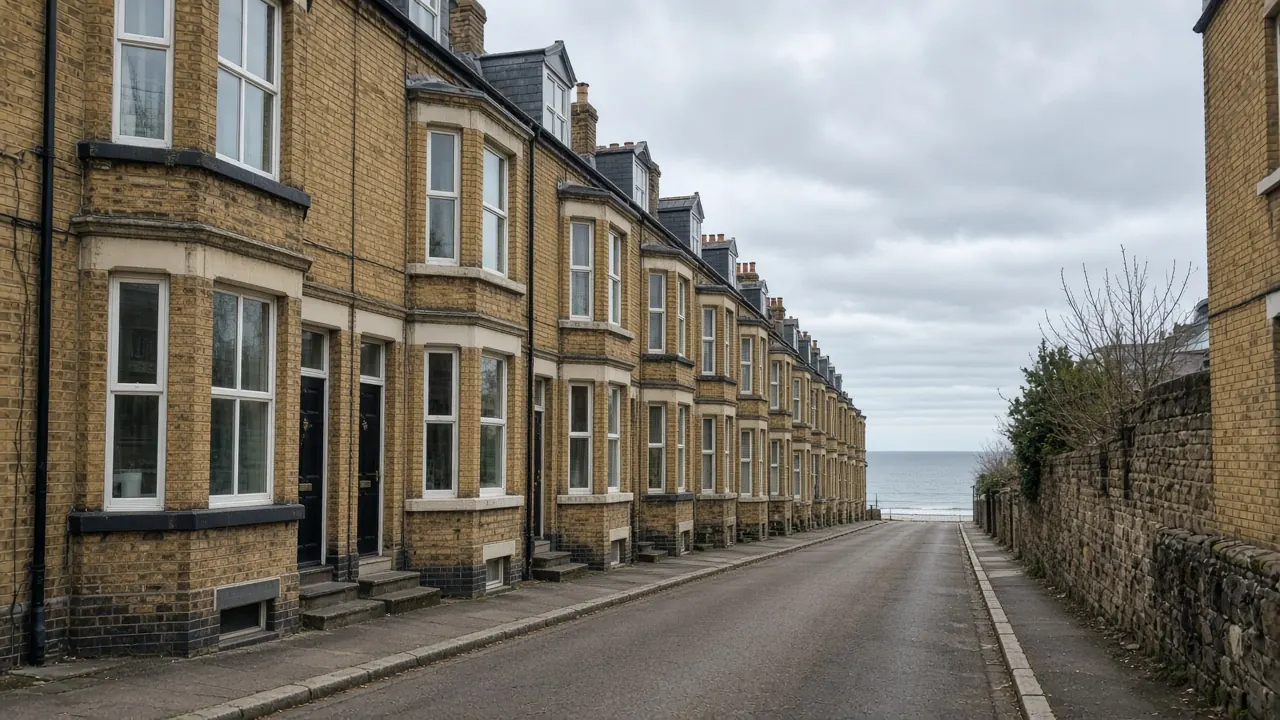 Example image: Victorian terraces on a sloping street in Saltburn